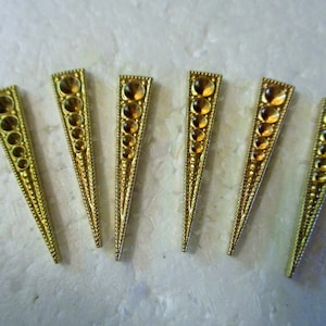 Buy 1 Get 1 Free Vintage Art Deco Die Struck Brass Jewelry Components/5 Setting Spaces, 30mm x 6mm, Studio Stock, 6 Pcs special 12 pieces image 2