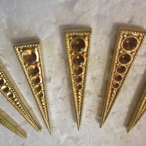 Buy 1 Get 1 Free Vintage Art Deco Die Struck Brass Jewelry Components/5 Setting Spaces, 30mm x 6mm, Studio Stock, 6 Pcs special 12 pieces image 6