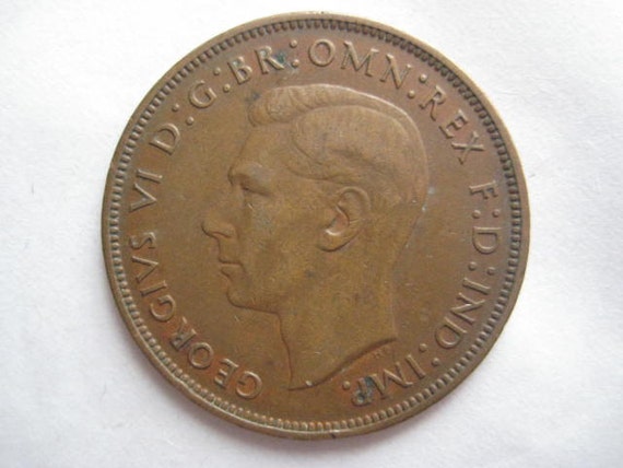 1948年 イギリス 青銅貨幣 1ペニー ジョージ6世 - Etsy 日本