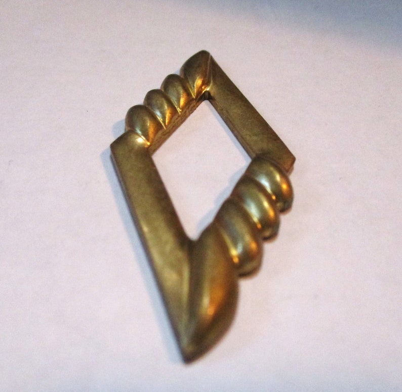 Vintage Heavy Struck Stamped Brass Diamond Shape Frame/buckle Jewelry ...