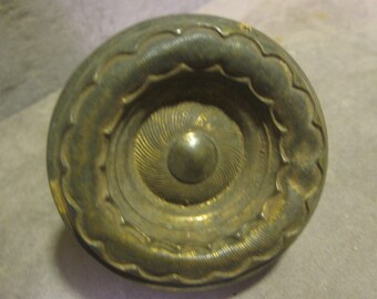 Antique Sheraton Drawer Pull; Mid 19th Century, Original, Natural Patina, As Is As Found, Knob with Back Plate & Shaft, 2 1/4 Inch