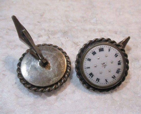 Rare Vintage 1950's Sterling Silver Cufflinks wit… - image 4