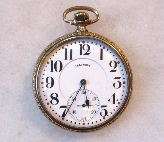 Circa 1925 Illinois Watch Company Open Face Pocket Watch Model 7 Size 16s Gold Filled Case 21 Jewels Serial 4557188 Working CRMI Etsy UK