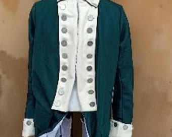 Groene tuniekwollen herenjas American Marine Revolutionary War heren