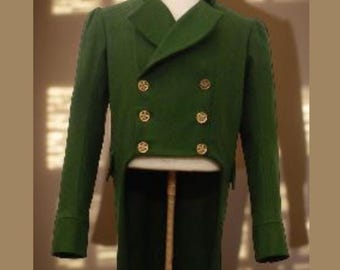 Groene wollen militaire regenjas herenjas