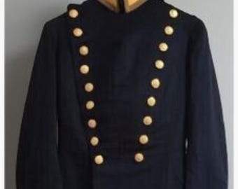 Heren leger 1902 model cavalerieofficier militaire zwarte lange jas