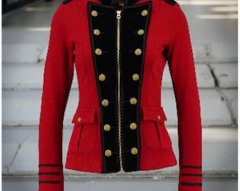 Gevlochten rode officiersjas dames