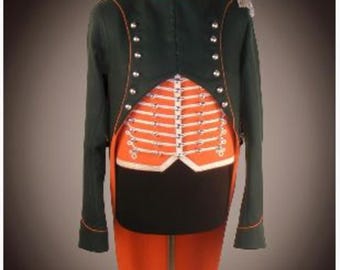 1806-1808 kapiteinsjurk heren groene 15th Regt-wollen jas heren
