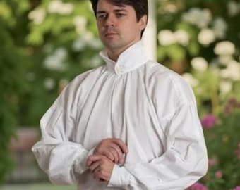 Set regentschap overhemd en das heren: historische kostuumoutfit