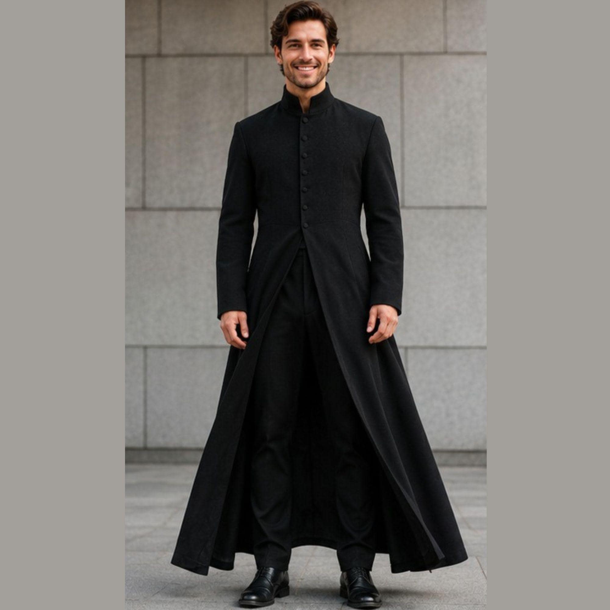 Men's Neo Matrix Heavy Duty Cotton Keanu Reeves Black Gothic