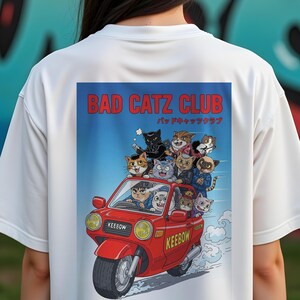 Anime Cat Lovers Unisex T-shirt, Cartoon Style Tee, Friend Gift, Birthday Present, Cute Kawaii Shirt, Unhinged Cat Shirt, Anime pump cover