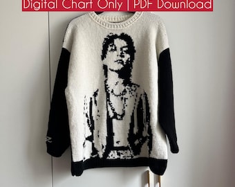 Knitting Portrait Chart – Jacquard / Intarsia Pattern | Digital PDF Download | K-pop Fan Art Design