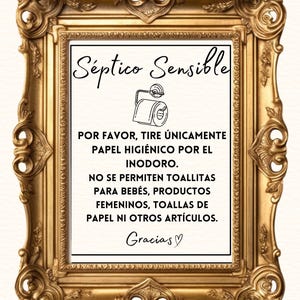 Bord gevoelig sanitair - Cartel de Baño Airbnb Español - afdrukbaar gastenbadkamer - Señal Imprimible para Fontanería Sensible – Spaans