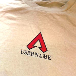 Custom Apex Legends Username shirt | Embroidered video game crewneck | Apex Embroidery | Embroidered Hoodie | Apex machine Embroidery