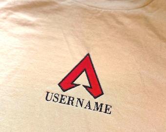 Custom Apex Legends Username shirt | Embroidered video game crewneck | Apex Embroidery | Embroidered Hoodie | Apex machine Embroidery