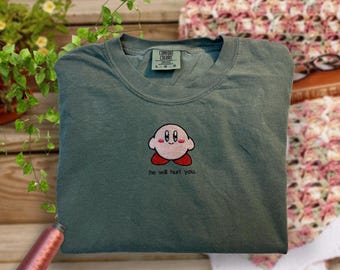 Kirby But Threatening | Comfort Color Kirby | Funny Kirby tshirt | Meme Kirby shirt | birthday gift gamer | gag video game | meme shirt