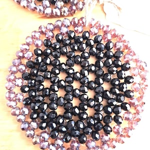 Round beaded Placemat black (set of 2)