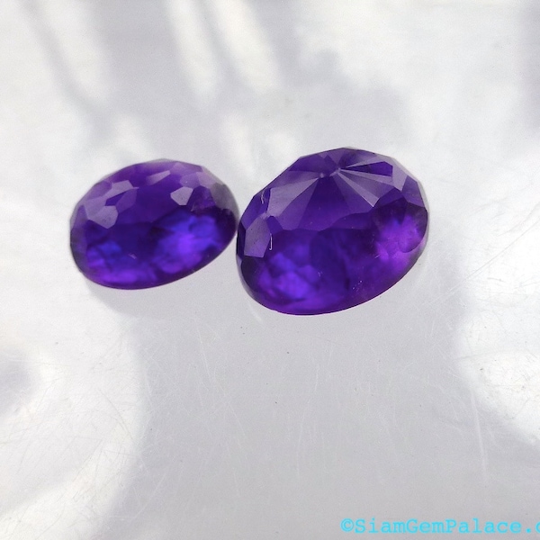 AMETHyST African. Oval shape. Micro Facet Top. Clean, Bright, and Lovely. 2 pc. 3.56 cts. 8x6 and 7x8mm (AM134A)