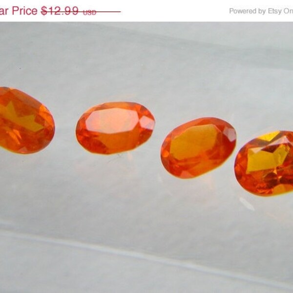 ON SALE Spessartite Garnet . Bright Orange 4 Pieces. 1 ctw. (ref.GA10)