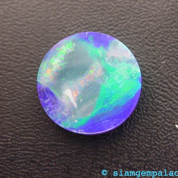 BLACK OPaL Doublet. Natural. Australian Lightning Ridge ROUND Doublets. 1 pcs. 3.47 cts. 11.5 Mm (OP189493)