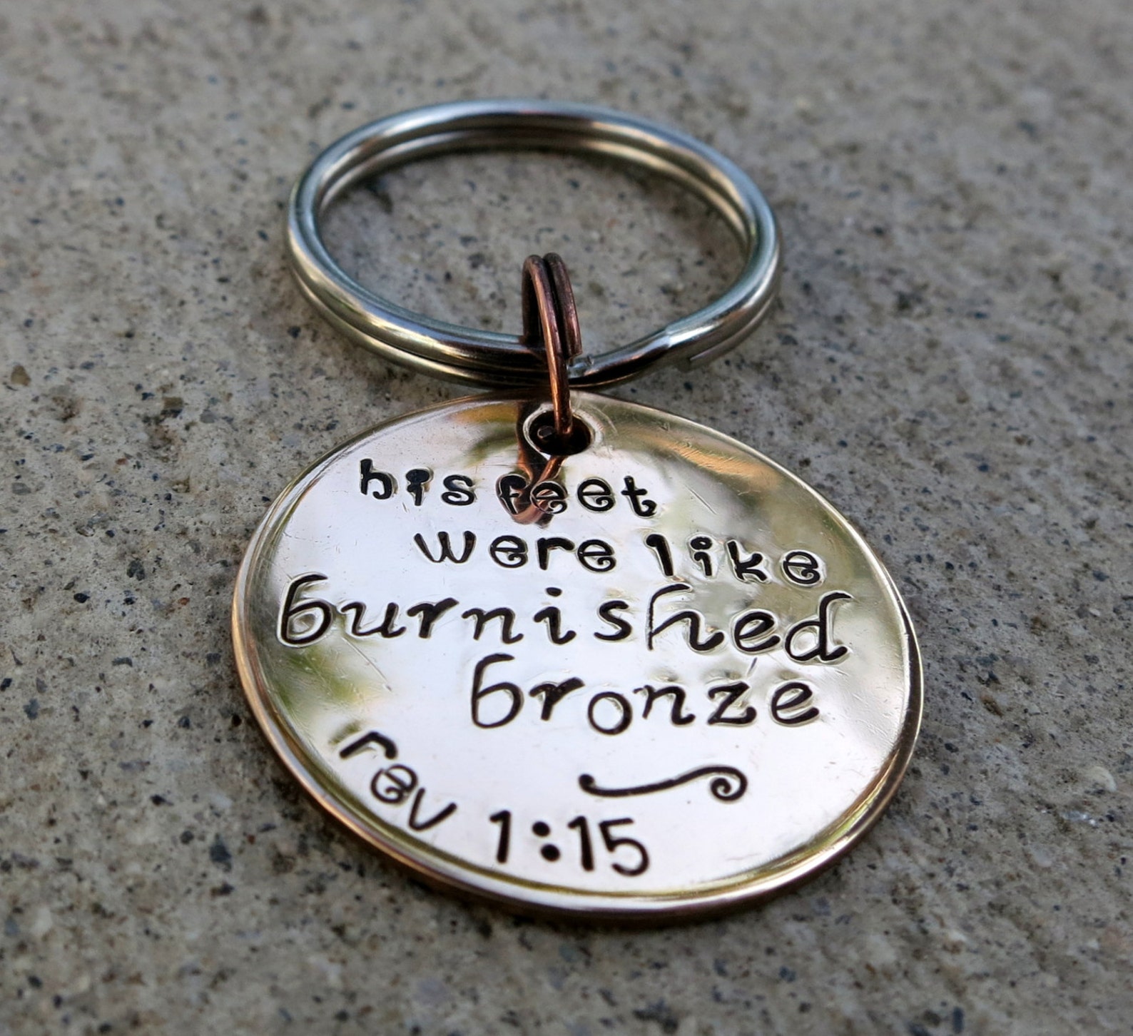 Feet Were Burnished Bronze Revelation Hand Stamped Scripture Etsy