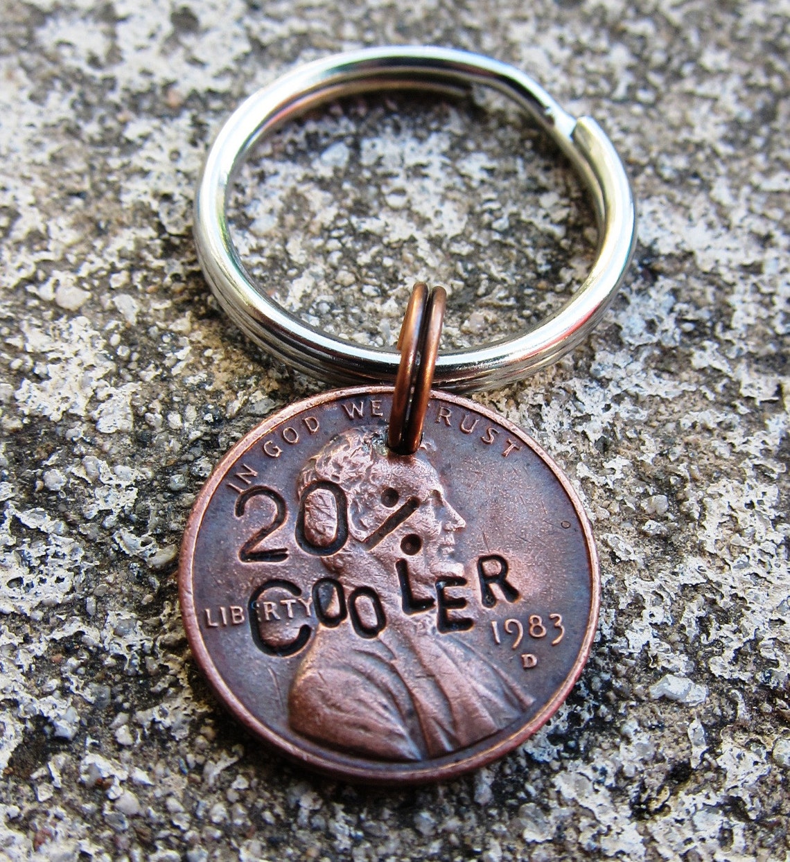 Hand Stamped Penny Now 20 Cooler choice of Keychain Etsy