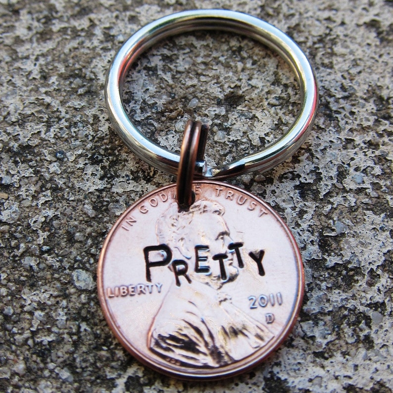 Pretty Penny Hand Stamped Penny choice of keychain Etsy