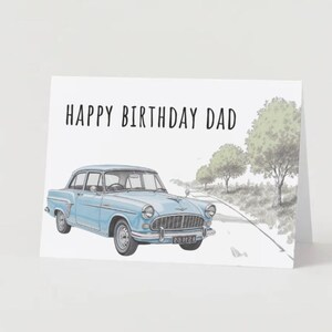 Joyeux anniversaire papa voiture classique | Carte pliable imprimable | Téléchargement instantané