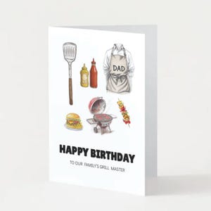 Biglietto di auguri per papà Grill Master / PDF stampabile a tema barbecue / Download immediato