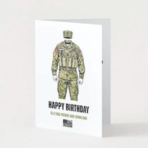 Tarjeta de cumpleaños para papá del ejército / PDF imprimible / Padre veterano militar o en servicio activo