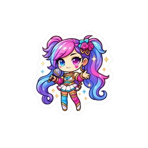 Chibi Seraphine League of Legends Vinyl Sticker  Kawaii Gamer Gift