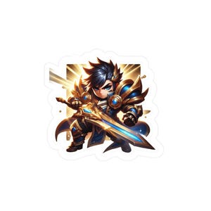 Garen Sticker  Chibi League of Legends Vinyl Decal | Demacian Warrior Anime Gamer Sticker