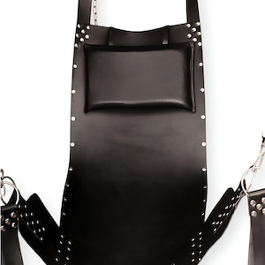 Premium Handmade Black Leather Swing – Heavy-Duty Hanging Sling for Intimate Couples Play – Durable & Stylish Adult Hammock