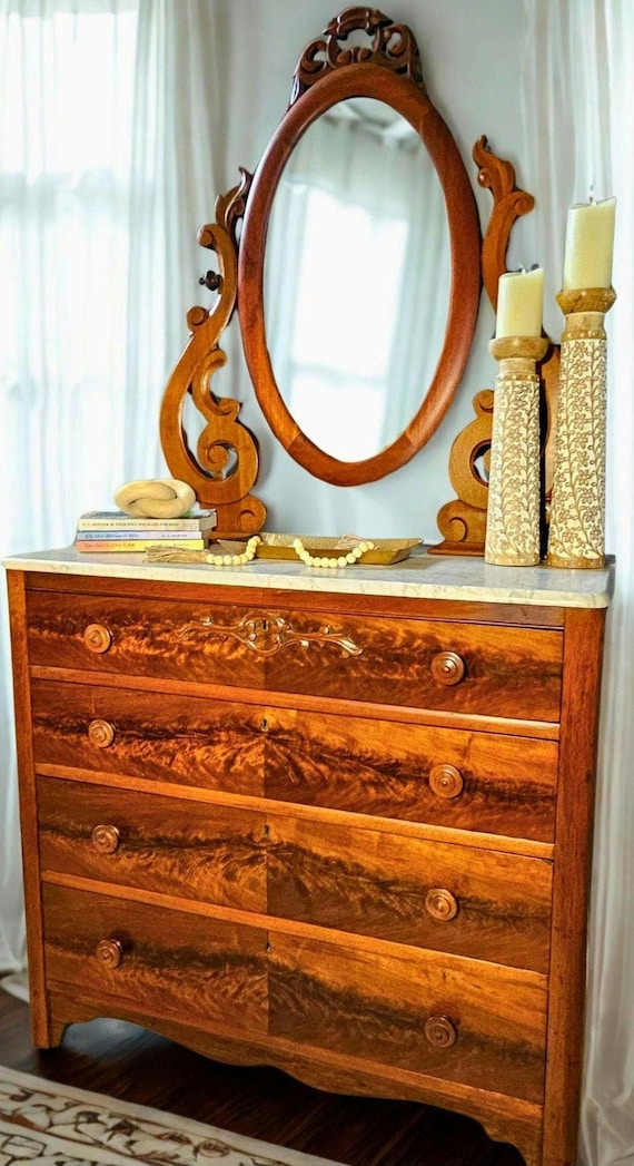 vintage dresser with marble top Victorian Eastlake Antique or Chest #37728 19th Century Eastlake Marble Top