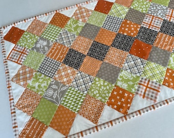 Reversible Quilted Table Runner: Fall Harvest, Easter Bunny Print