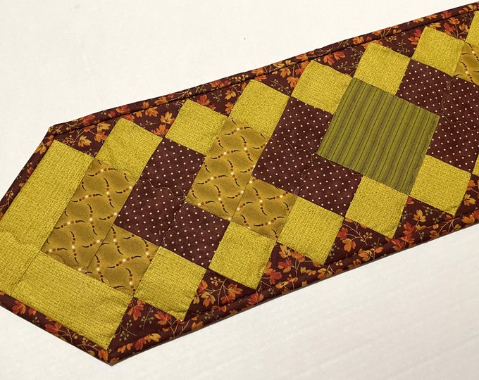 Elegant Fall Table Runner, Quilted Fall Autumn Table Topper, Quilted
