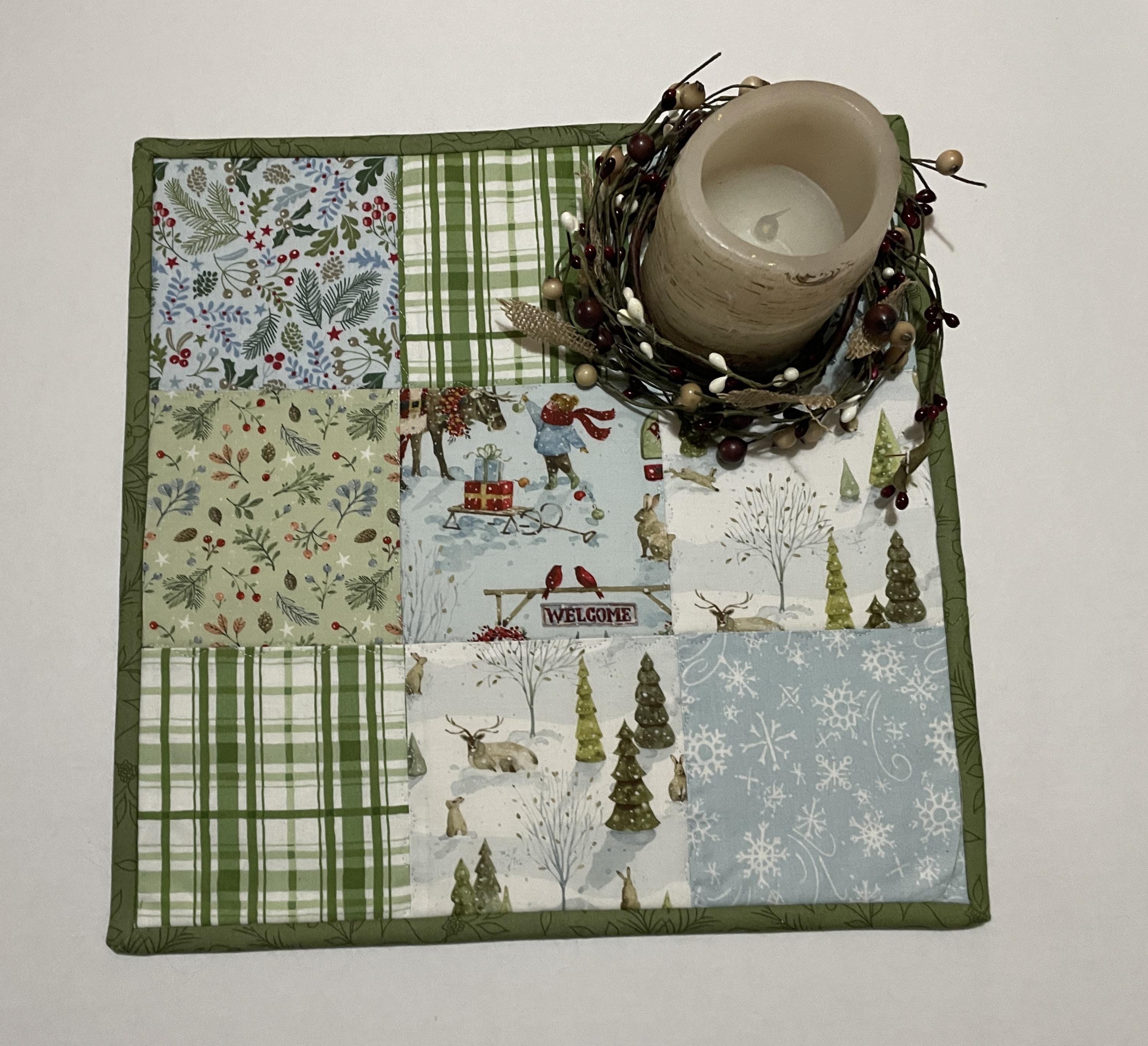 Christmas Trees Quilted Table Topper, Winter Quilted Table Runner ...