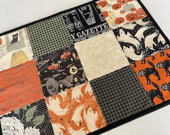 Halloween Quilted Table Runner, Reversible, Stacy Iest Hsu Fabric (14" x 19")