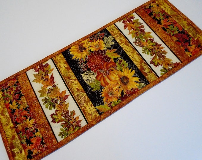 Elegant Fall Quilted Table Runner Sunflower Table Runner Etsy