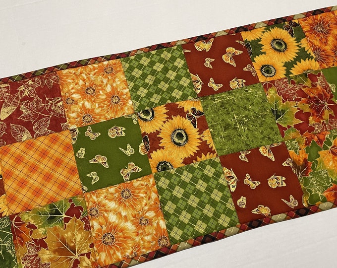 Elegant Fall Quilted Table Runner Fall Autumn Quilted Table Etsy
