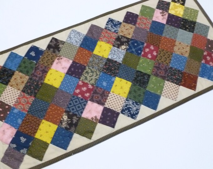 Primitive Quilted Table Runner Country Quilted Table Topper Etsy