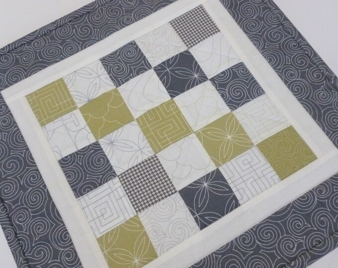Quilted Table Topper Quilted Table Runner Modern Table Etsy