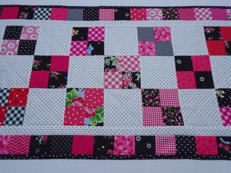 Quilted Table Runner Dresser Scarf Image 0 1