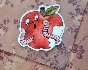 Satisfied Bite Illustrated Vinyl Sticker by Winnifreds Daughter