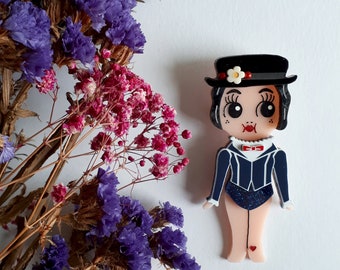 Limited Edition Miss Practical Nanny Kewpie Babe Cosplay Wearable Art Brooch by Winnifreds Daughter