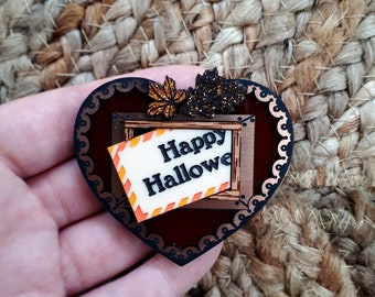 Hallows Delivery Wearable Art Brooch by Winnifreds Daughter