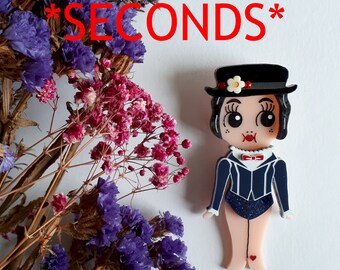 SECONDS Limited Edition Miss Practical Nanny Kewpie Babe Cosplay Wearable Art Brooch by Winnifreds Daughter