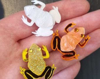 Candy Corn Love Frog Wearable Art Brooch Set by Winnifreds Daughter