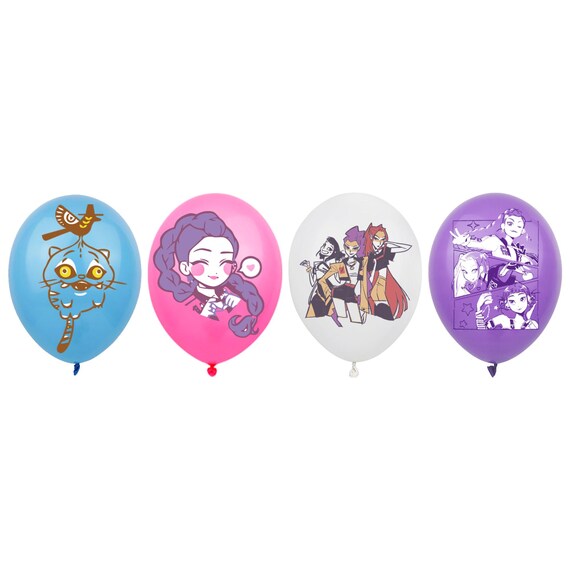 K-Pop Geburtstagsdeko Set - Dem-ons H_Hunters Partydeko Mit Luftballons & Cake Topper