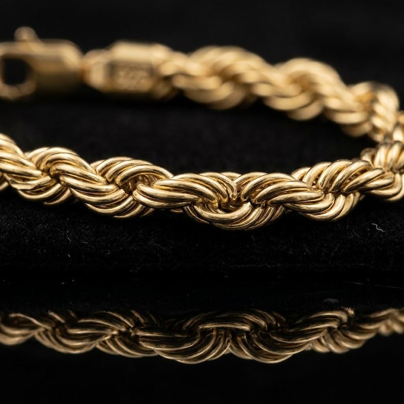Textured Rope Chain 14K Italian Gold/silver Plated, 10mm Thick Rope Chain Necklace ...
